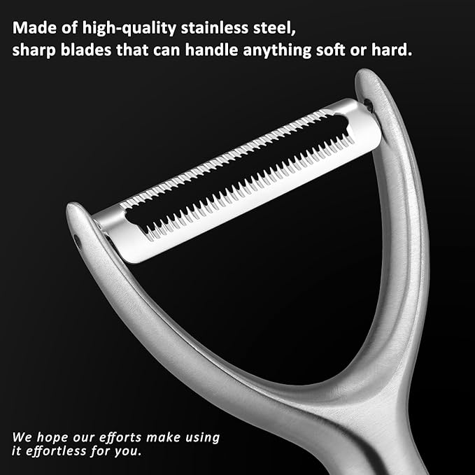 Serrated Blade Premium Y Type 304 Stainless Steel Multifunctional Kitchen Peeler Real Wood Handle Ultra Sharp Blade Vegetable Potato Apple(Carbonized Wood)