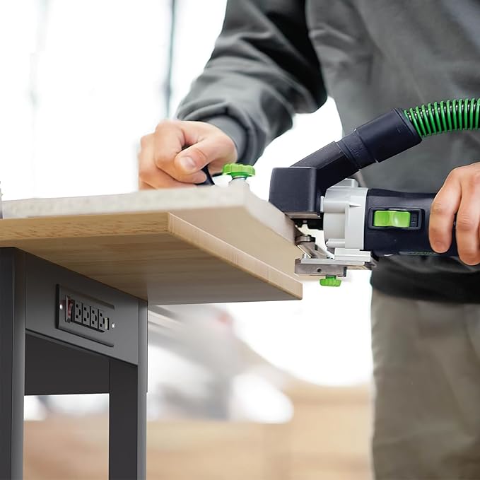60" Adjustable Workbench with Drawer, Movable Heavy-Duty Workstation with Locking Wheel, 2000 LBS Worktable with Power Outlets, Wooden Work Bench for Garage, Workshop, Office