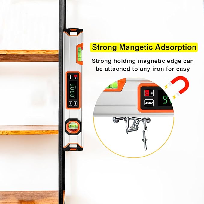 eOUTIL 15.7-Inch Digital Torpedo Level & Angle Finder – IP54 Waterproof