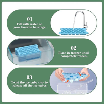 Mini Ice Cube Tray for Freezer: Small Plastic Ice Cubes Trays for Freezer