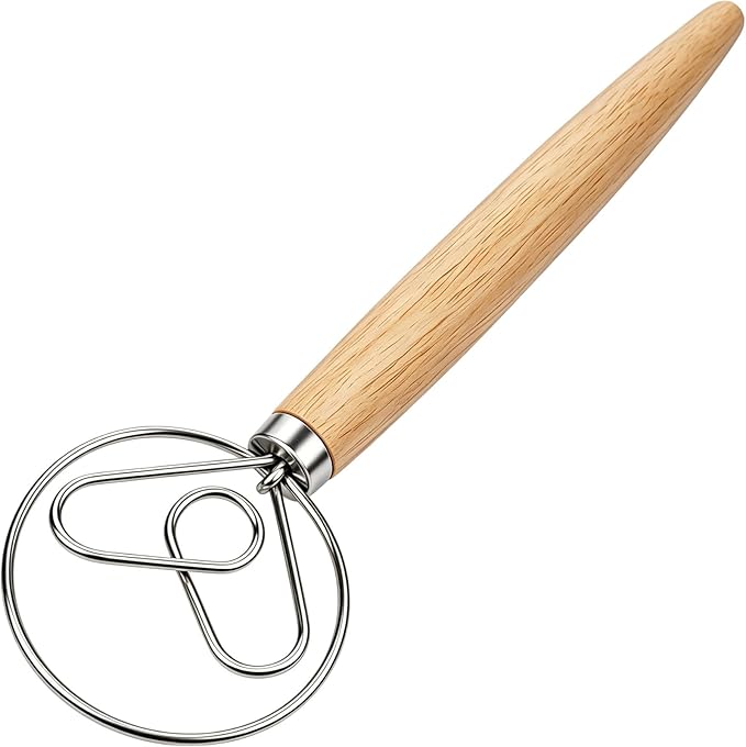 Danish Dough Whisk Stainless Steel Hook Dutch Bread Mixer