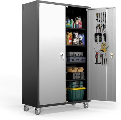 VINGLI Upgraded Wide & Deep Garage Storage Cabinet, Metal Storage Cabinet