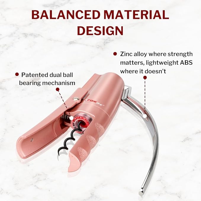 Forge Quality Compact Vertical Lever Corkscrew Wine Opener