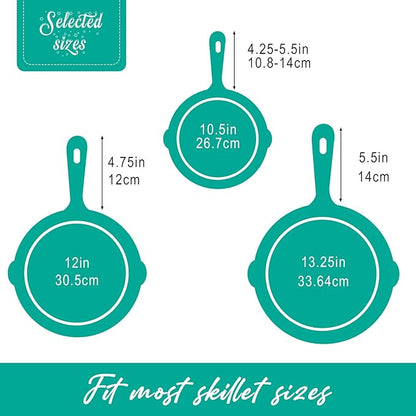 Joyhalo Joyhalo Cast Iron Skillet Handle Cover, 6 Pack Pot Handle Covers Heat Resistant, Cast Iron Pan Handle Covers, Silicone Pot Handle Sleeve Covers, Silicone Handle for Cast Iron Skillet, Aqua