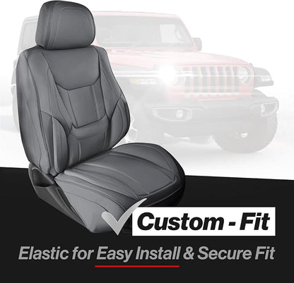 Coverland Custom SUV Car Seat Covers Front Seats for [2011-2026 BMW X3] - Protector Car Seat Cover Water Resistant Leather Memory Form Back Support Seat Cushion [Front-Dark Gray]