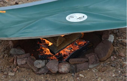 Campfire Defender Outdoor Fire Pit Cover, 68" x 60" - Camping Firepit Cover Square with Adjustable Vent, Weatherproof Emergency Blankets, Heavy Duty Military Grade Camper Blanket with Glow in the Dark