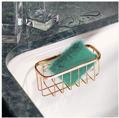 iDesign Stainless Steel Suction Sponge Holder