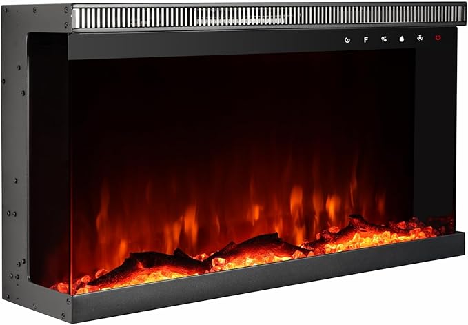 Charavector 30 inch 3-Sided Electric Fireplace Inserts