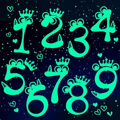 Numbers Wall Decor - Glow in The Dark Number Decor Halloween Decoration Stickers for Halloween Home Decor, Number Stickers Goth Room Decor for Room Décor - Birthday Christmas Gift for Boys Girls