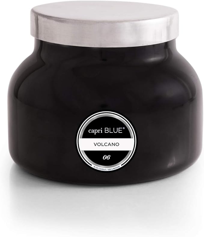 Capri Blue Volcano Scented Candles - Luxury Glass Jar Candles for Home Scented with Tropical Fruit & Sugared Citrus - Soy Wax Blend - Capri Blue Volcano - Black Color (19 oz)