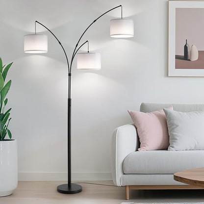 Fansdrick Floor lamp with Remote, 3 Light Arc Floor Lamps