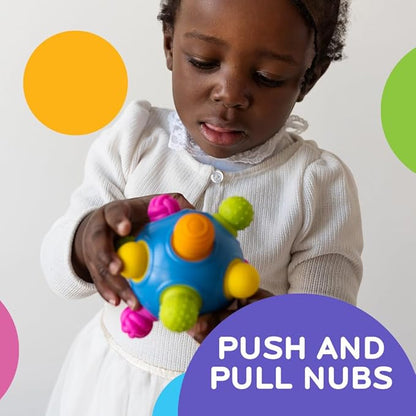 Mobi Woblii Sensory Ball - Sensory Activities for Toddlers and Kids, BPA-Free and Food Grade Silicone Teething Toy, Montessori Learning Games - for 3 Month Old and Up