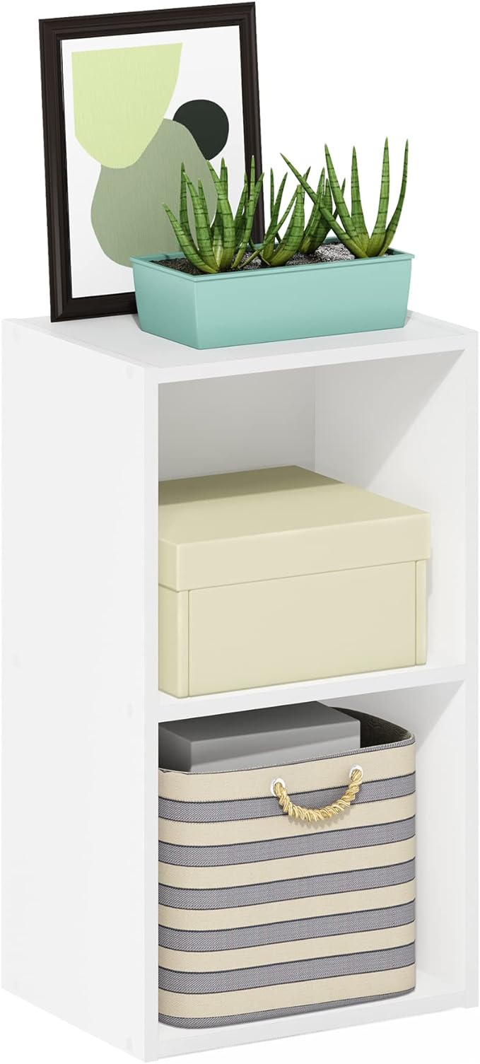 Furinno PASIR Book Shelf, 2-Tier Modern Bookshelf, Open Shelves Bookcase 9 x 12