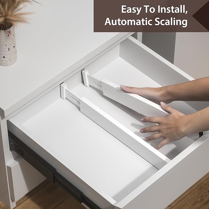 DUCOO 4 PCS Drawer Divider, Expandable Separators