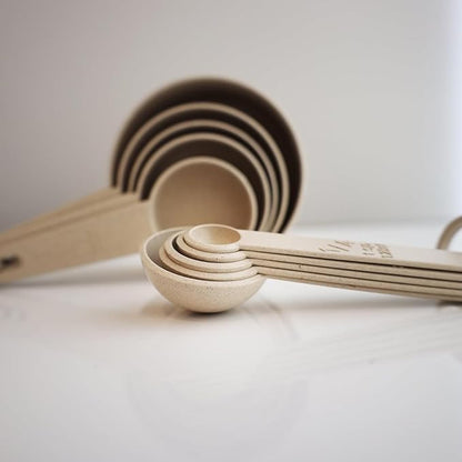 Beille 7pc Wheat Straw Complete Kitchen Utensils Set, Cream