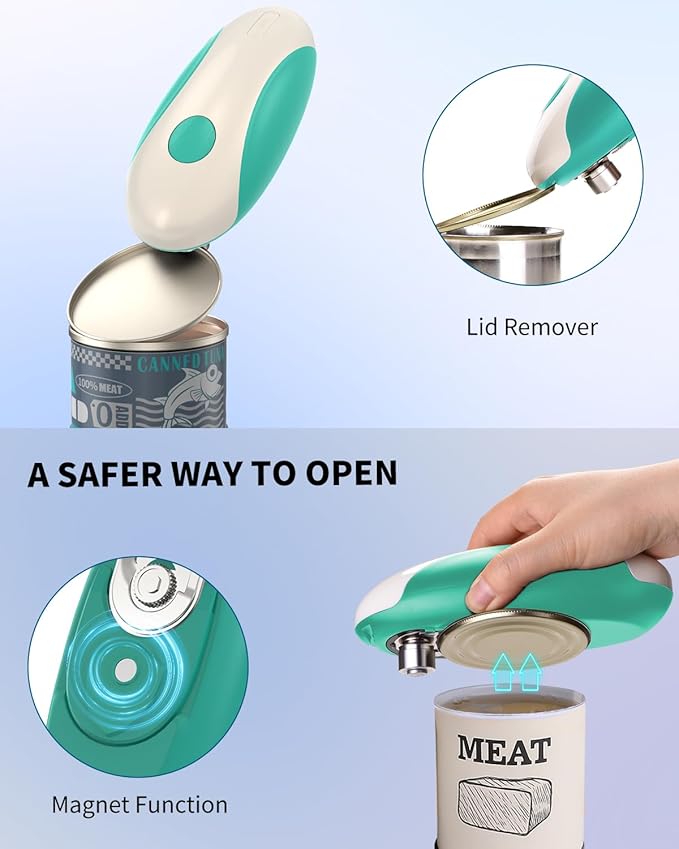 CIRCLE JOY Rechargeable Electric Can Opener, One-Touch Automatic Can Opening