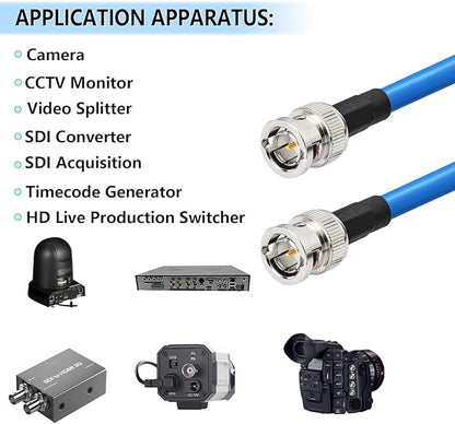 Superbat SDI Cable BNC Cable 3G/6G/12G SDI Cable 40ft Supports