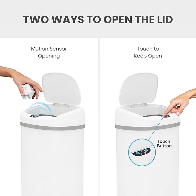 iTouchless 13 Gallon Oval Sensor Trash Can