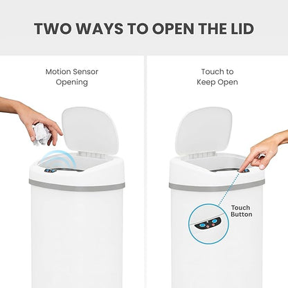 iTouchless 13 Gallon Oval Sensor Trash Can