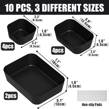 Plastic Drawer Organizers, Bathroom and Vanity Organizer Plastic Tray, Makeup