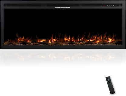 50" Electric Fireplace, Ultra-Thin Recessed/Wall Mounted Electric Fireplace