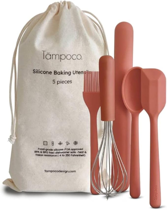 Tampoco Real Kids Cooking & Baking Set – Montessori Kitchen Tools for Real Cooking with Food-Safe Silicone Utensils – Functional & Fun Gift for Young Chefs
