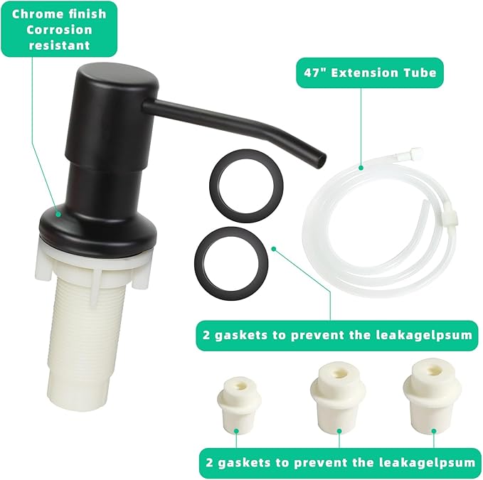 Soap Dispenser for Kitchen Sink, Built in Sink Soap Dispenser, Countertop Soap