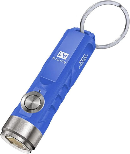 RovyVon Aurora A1 G4 USB C Rechargeable Mini Flashlight, Small Bright Keychain Flashlight 650 High Lumens EDC Flashlight Gadget with Clip for Camping, Hiking, Emergencies (Blue)