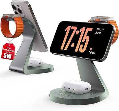 3 in 1 Charging Station for Apple Devices, Mag-Safe Charger Stand Fast Charging