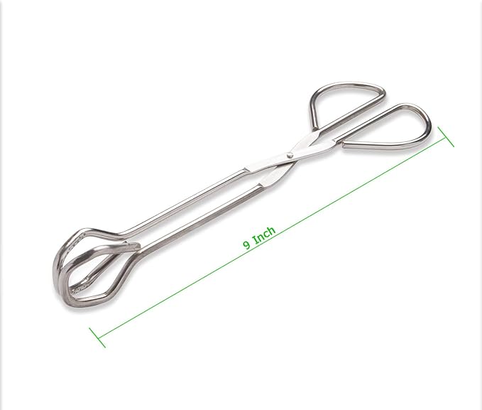 9-Inch Heavy Duty Stainless Steel Kitchen Tongs - Comfortable Ergonomic Grip, Scissor Design, Heat Resistant for BBQ and Cooking