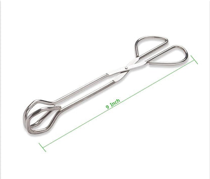 9-Inch Heavy Duty Stainless Steel Kitchen Tongs - Comfortable Ergonomic Grip, Scissor Design, Heat Resistant for BBQ and Cooking
