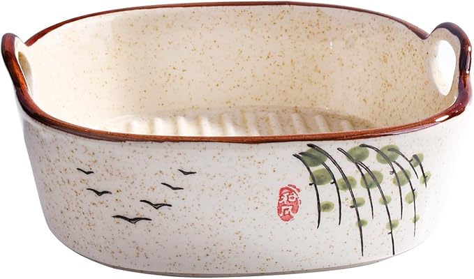 6.7" Japanese Ceramic Casserole Dish, Square Baking Pan