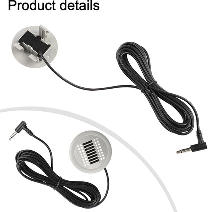 3.5mm Wired Car Microphone With 300Cm Extension Cable For Android Navigation Radio For BMW, For Mercedes-Benz, For Skoda, For Multivan, Gray ABS