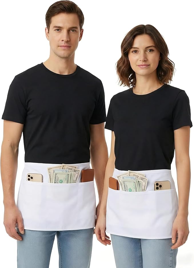 BOHARERS Waist Apron with 3 Pockets 12 Pack