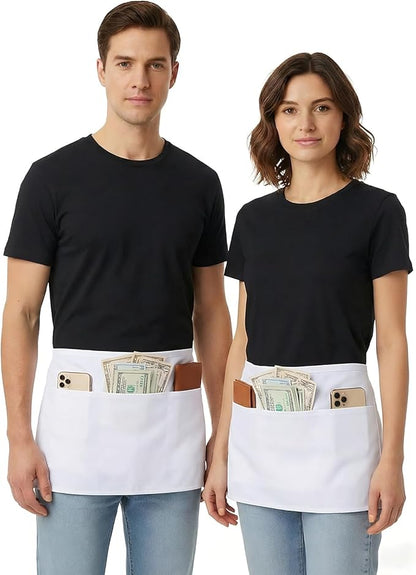 BOHARERS Waist Apron with 3 Pockets 12 Pack