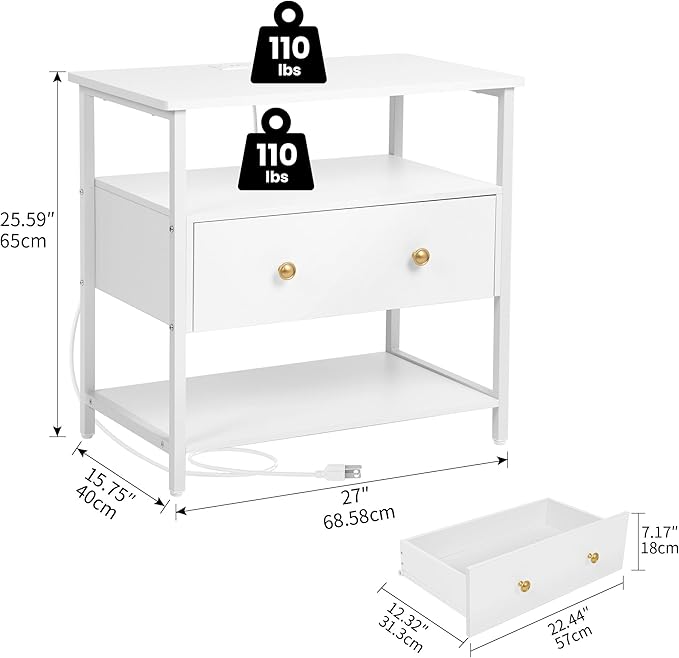 Edbuosy 27 Inch Wide Night Stand