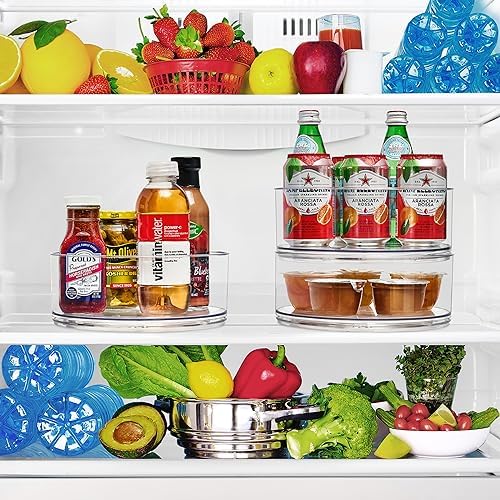 Sorbus Lazy Susan Organizer, Clear Turntable Organizer (Tall 2 Pack)
