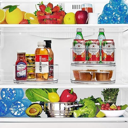 Sorbus Lazy Susan Organizer, Clear Turntable Organizer (Tall 2 Pack)
