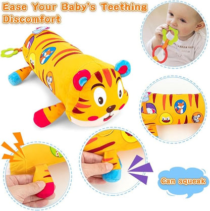 Tummy Time Toys,3-in-1 Tummy time Mat & Baby Mirror & Pillow- High Contrast Black and White Baby Toys for Early Education,Newborn Infant Activity Mat Set for 0 3 6 12 Month