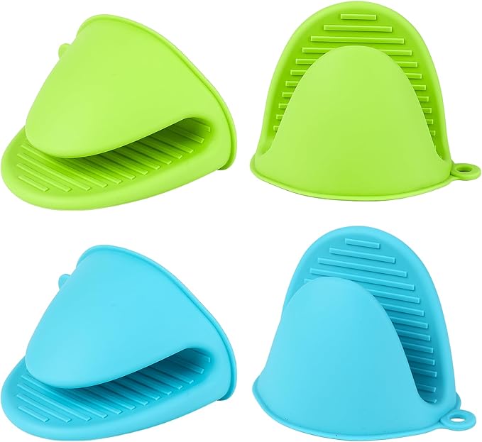 4 PCS Silicone Oven Mitts Heat Resistant Mini Oven Gloves