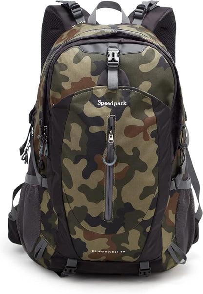 SPEEDPARK Hiking Backpack 40L Waterproof Hiking Daypack with Rain Cover, Outdoor Trekking Travel Backpacks for Men Women