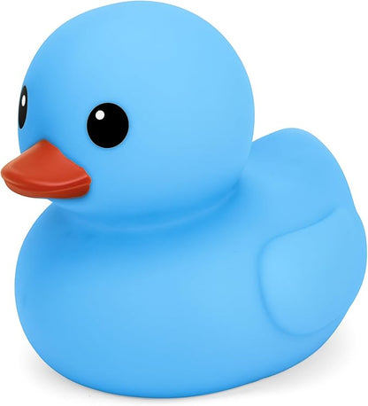 Jumbo Rubber Duck Bath Toy - 8" Giant Ducks Big Duckie Baby Shower Birthday Party Favors (Blue)