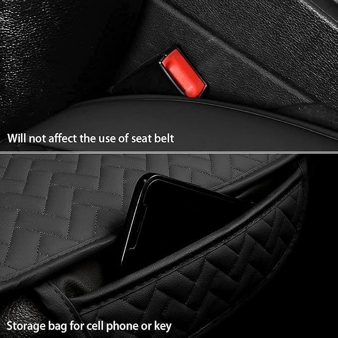 West Llama Full Set Car Seat Covers for Front and Rear Bottom Seats Only, Luxury PU Leather Car Seat Pads Protectors Waterproof and Wear-Resistant,Black