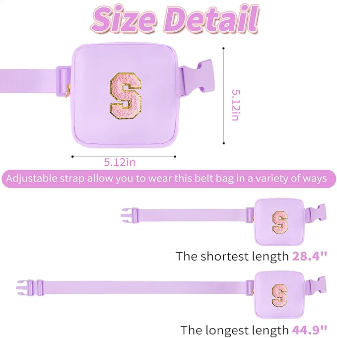 Gifts for Girls Teens Kids - Mini Belt Bag Crossbody Bag - Birthday Gifts for Daughter Sister Her,Teen Girl Essentials,Travel Essentials,Cute Teen Trendy Stuff - Lavender,S