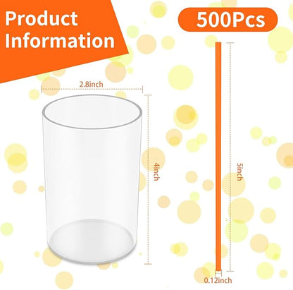 500 Pcs Neon Orange Coffee Stir Sticks Set Acrylic Stir Stick Holder Heather