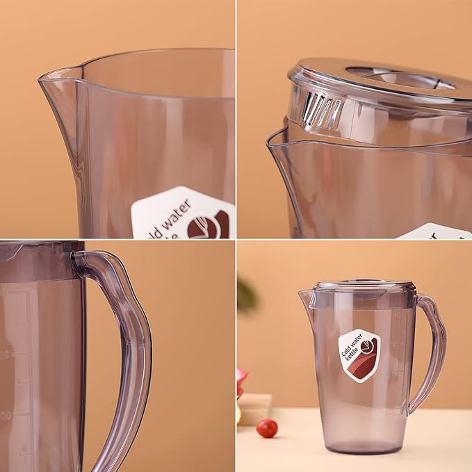 HOMQUEN Plastic Pitcher, 60 Oz/1.8L Water Carafe