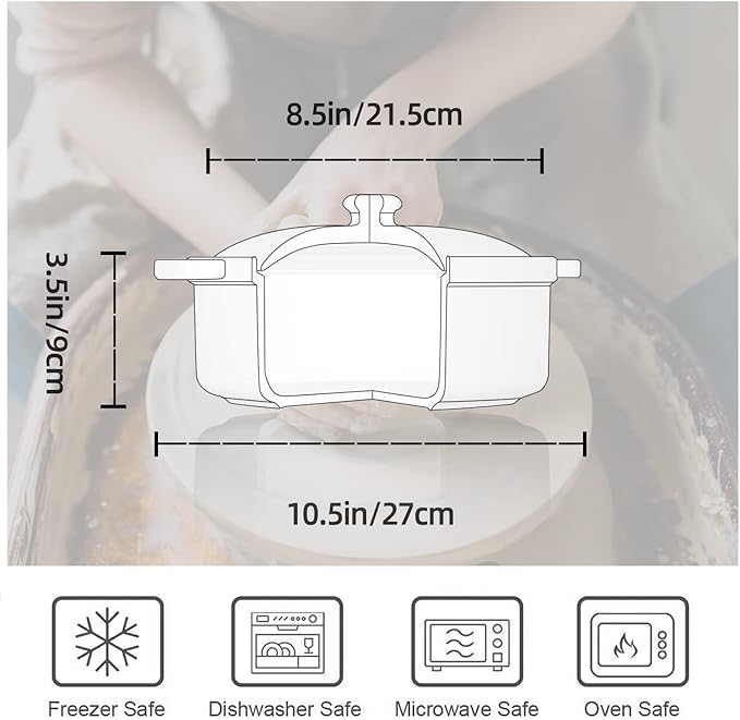 FUN ELEMENTS Casserole Dish, 2 Quart Lace Emboss Dish