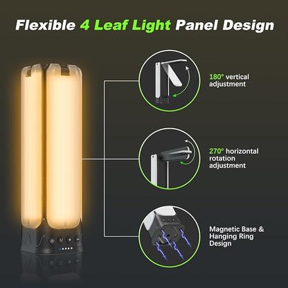 Camping Lights with Remote & Stand 6 Ft,14000 mAh Rechargeable Camping Lantern Tent Light, 6000 Lumen Magnetic Work Light,Portable Outdoor Light for Hiking,Camping,Emergency,Power Outages