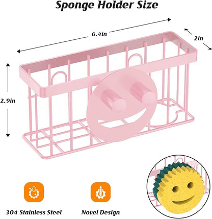 MURLONG Sponge Holder Smiley Face, Sink Caddy, Sink Organizer