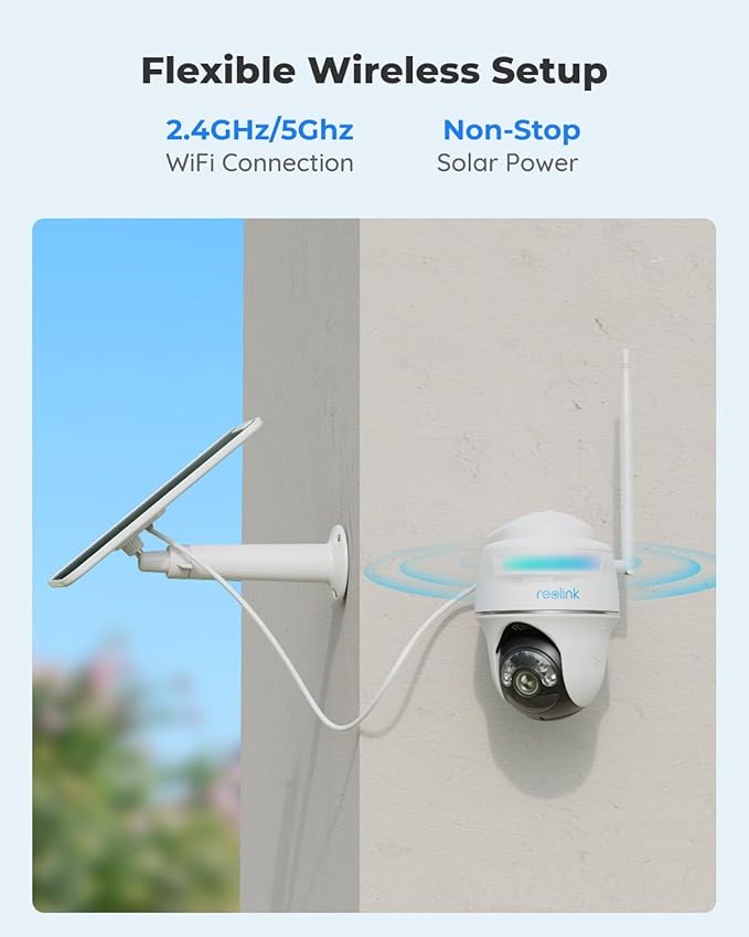 REOLINK Security Cameras Wireless Outdoor, Pan Tilt Solar Powered, 5MP 2K+